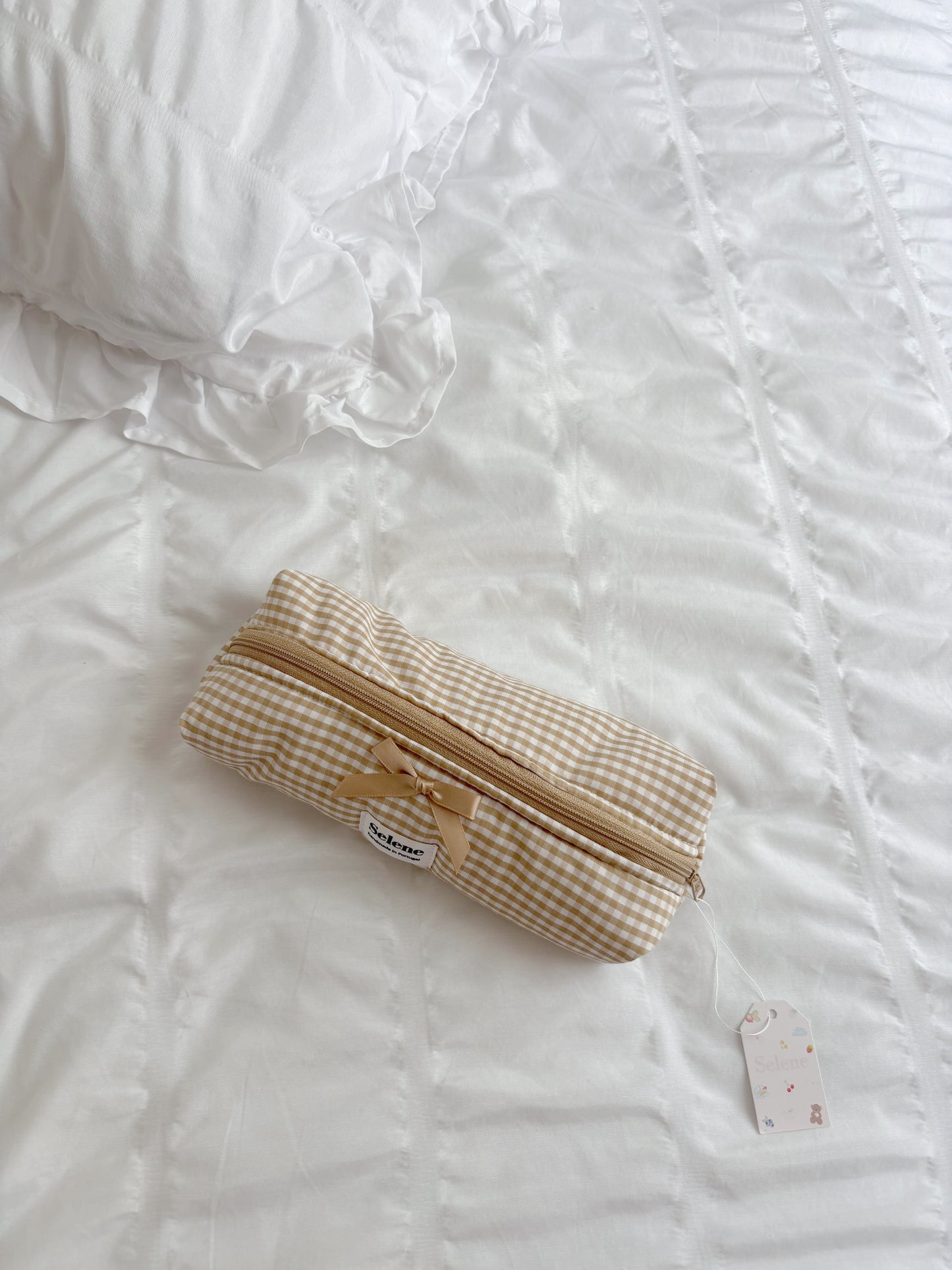 Nude Vichy 🧸🤎 Pencil Pouch