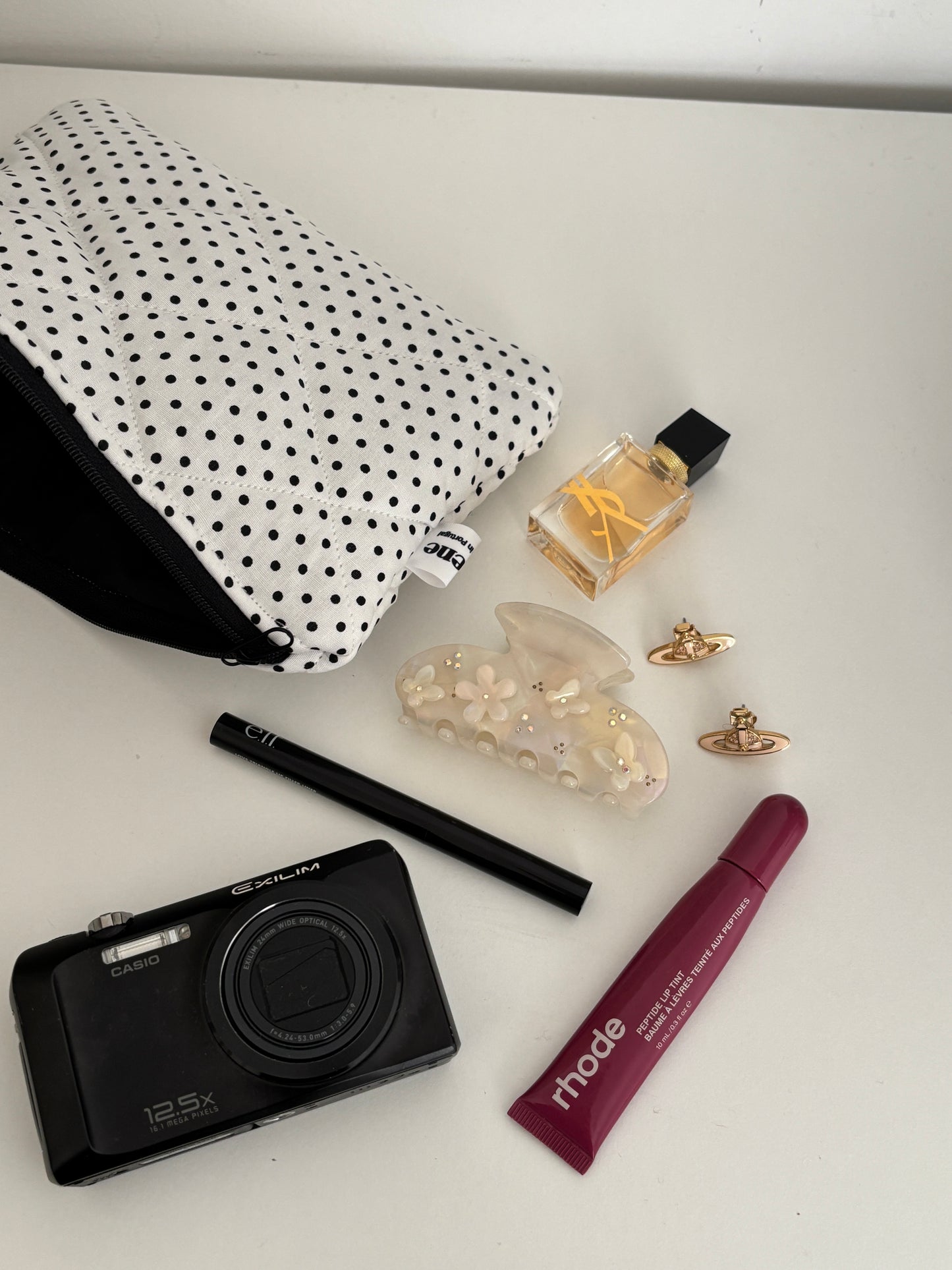 Polka Dots - Quilted Flat Pouch