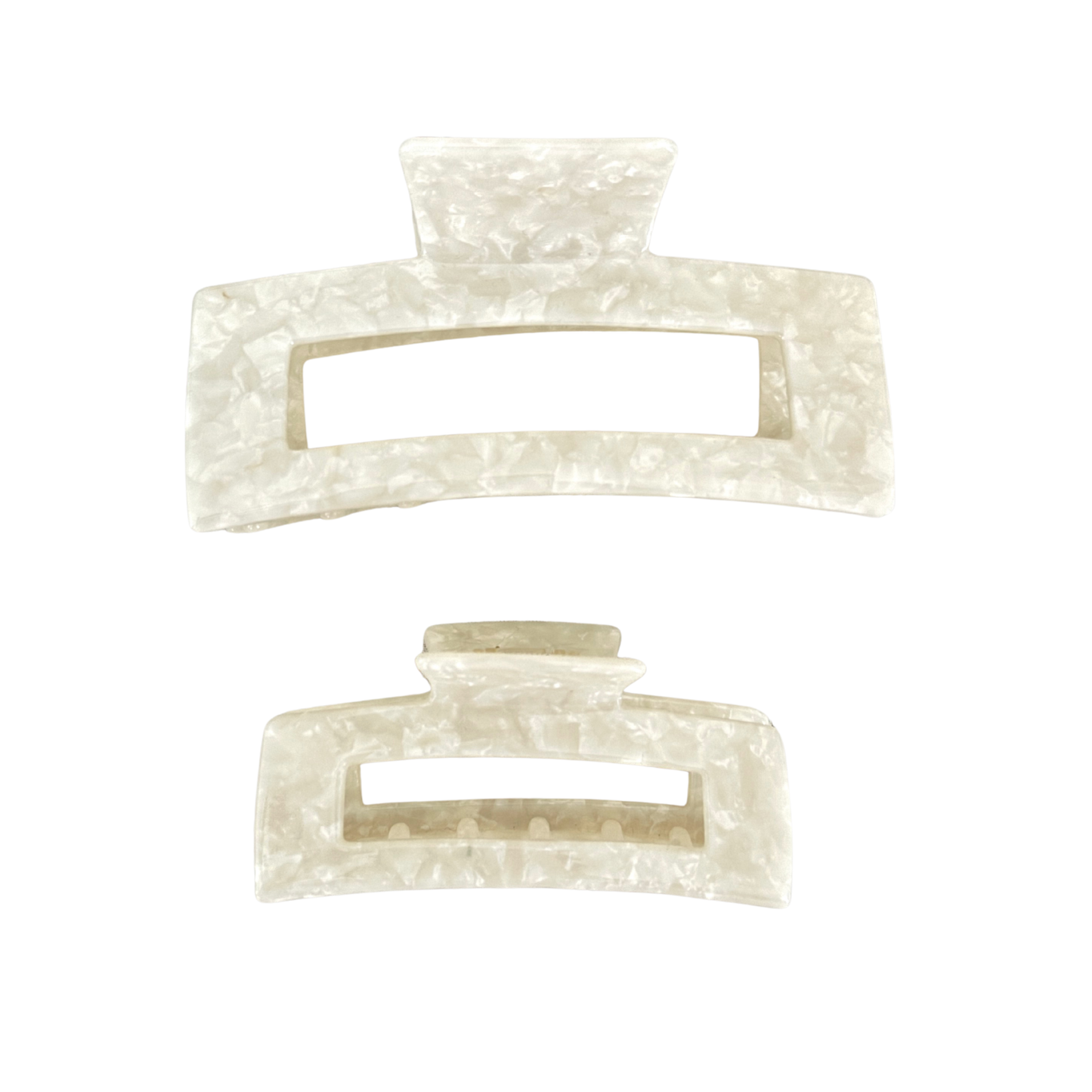 Nicky Square White Marble Claw