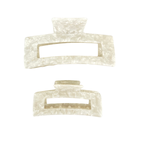 Nicky Square White Marble Claw