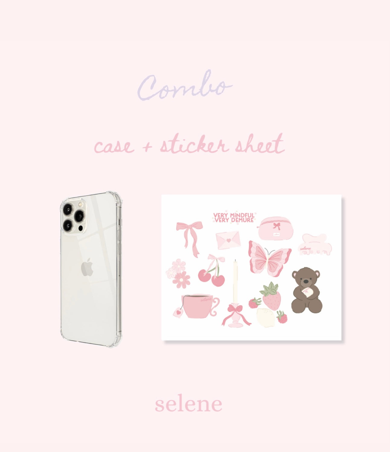 Combo Case + Sticker Sheet 🎀