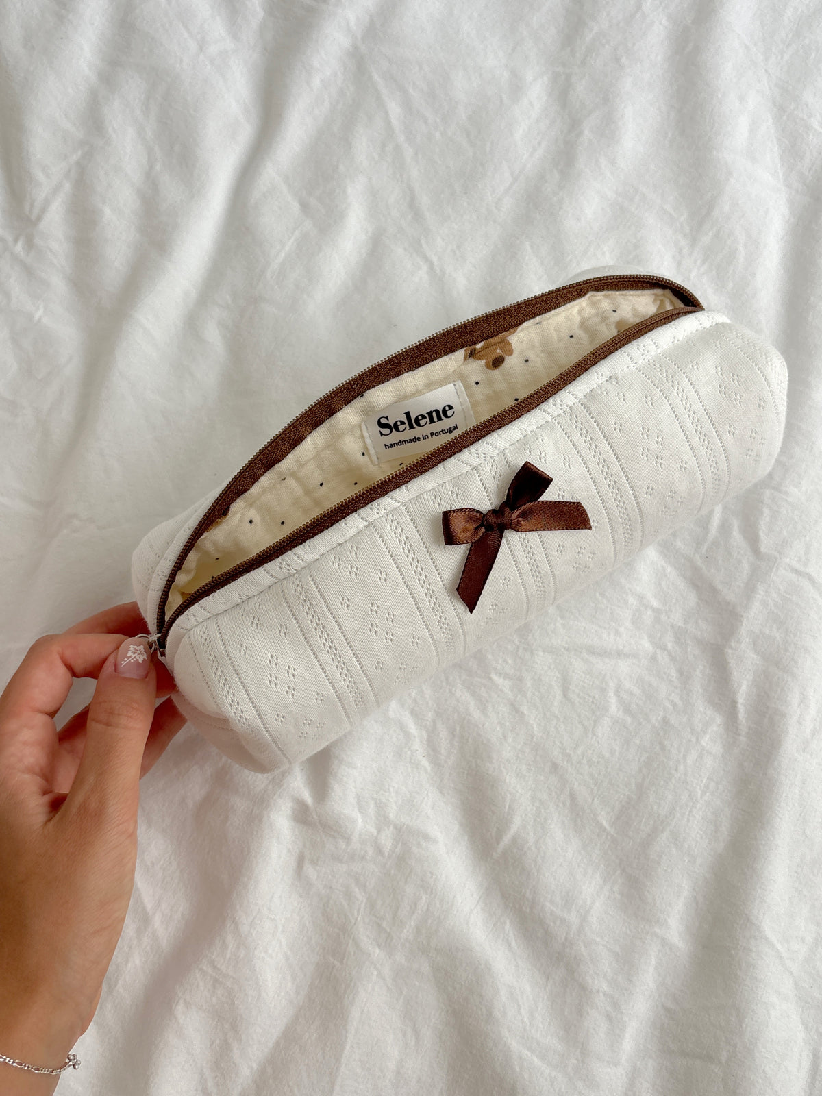 Teddy pointelle - Pencil Pouch 🧸🤍