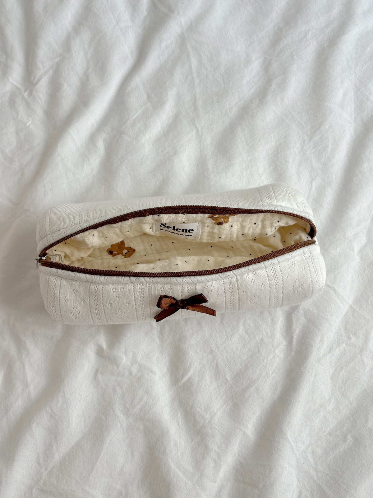 Teddy pointelle - Pencil Pouch 🧸🤍
