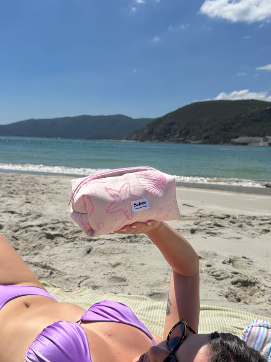 Cream Pink Coastal 💗🐚⭐️ Beauty Case