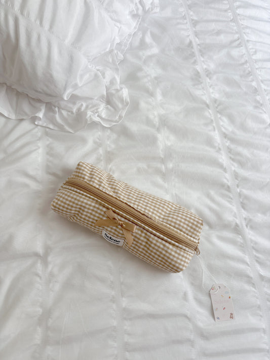 Nude Vichy 🧸🤎 Pencil Pouch