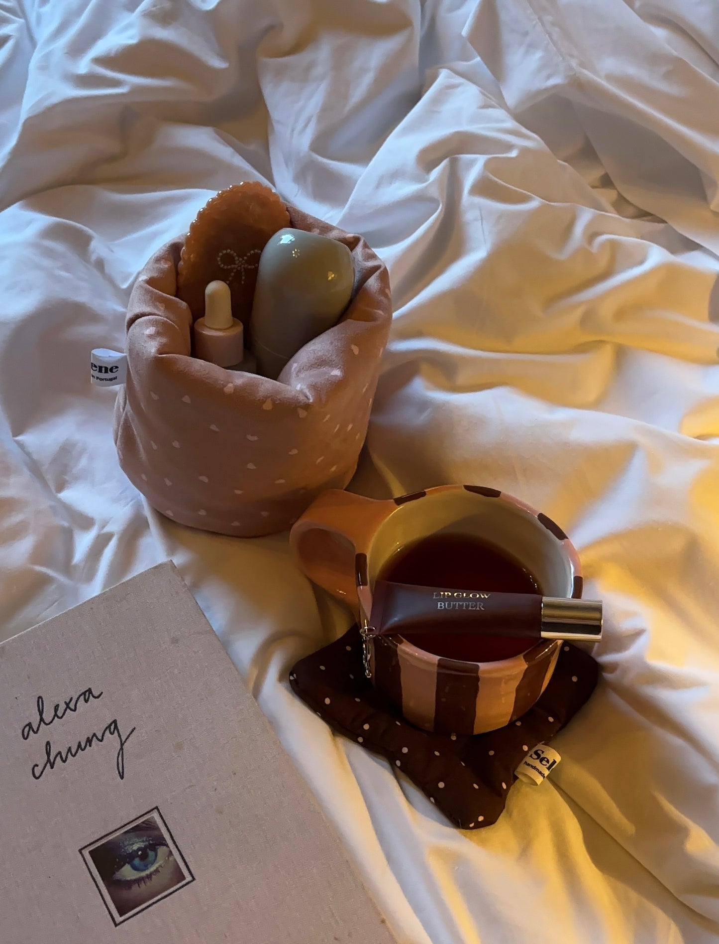 Suede brown hearts Basket 🤎💗 Small