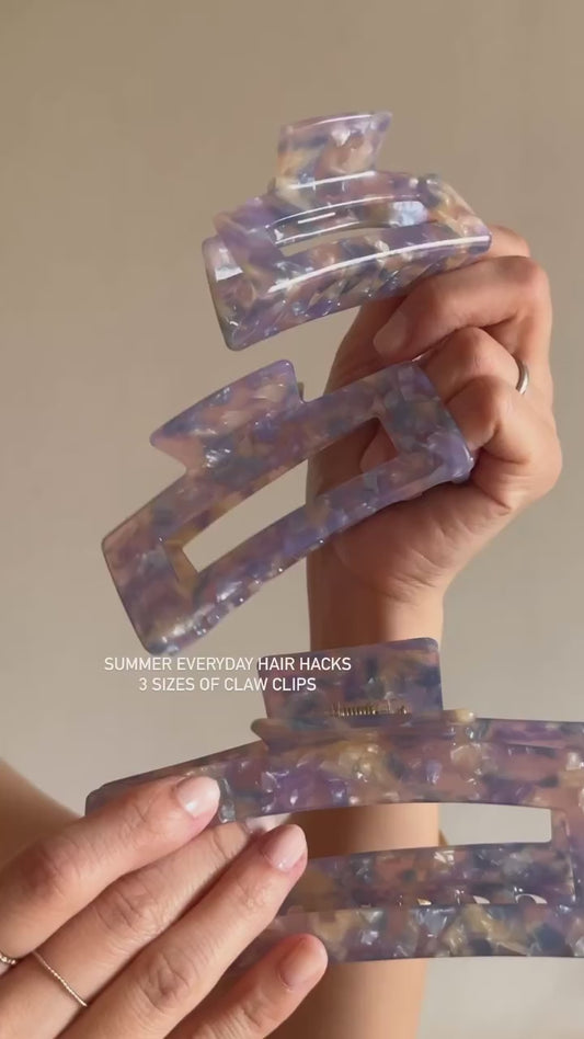 Nicky Square Purple Marble Claw